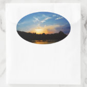 Sticker Ovale Sunset Mountain Lake (Sac)