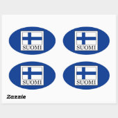 Sticker Ovale Suomi (Feuille)