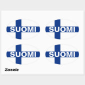 Sticker Ovale Suomi (Finlande) (Feuille)