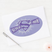 Sticker Ovale Super Maman Purple Starburst (Enveloppe)