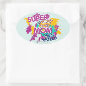 Sticker Ovale Super Maman sauve le monde (Sac)