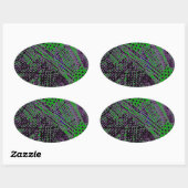 Sticker Ovale Superbe design architectural abstrait violet vert (Feuille)