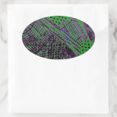 Sticker Ovale Superbe design architectural abstrait violet vert (Sac)