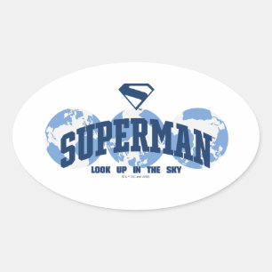 Sticker Ovale Superman dans le monde