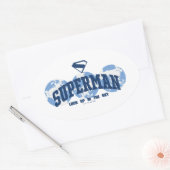 Sticker Ovale Superman dans le monde (Enveloppe)