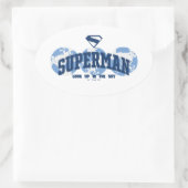 Sticker Ovale Superman dans le monde (Sac)