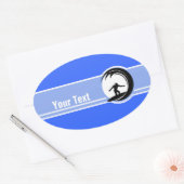 Sticker Ovale Surf ; Bleu (Enveloppe)