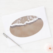 Sticker Ovale Surf de sable sur la plage (Enveloppe)