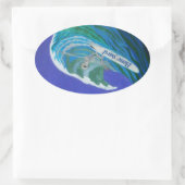 Sticker Ovale Surfeur de cour osseuse (Sac)