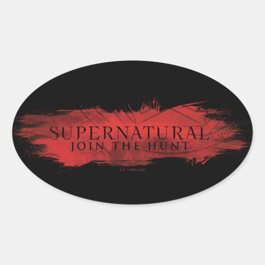 Sticker Ovale Surnaturel "Join Hunt" Red Splash (Devant)