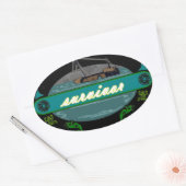 Sticker Ovale survivant de la jungle (Enveloppe)