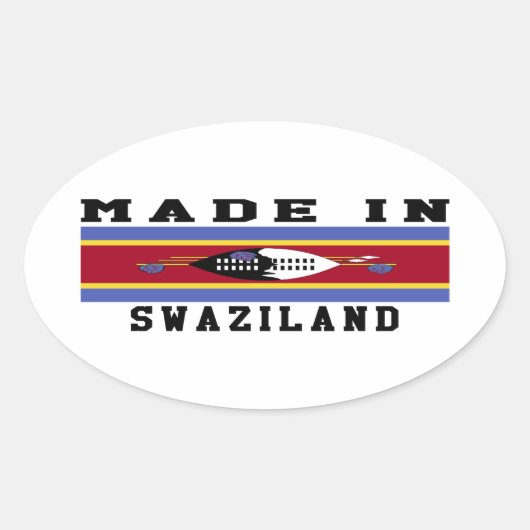 Sticker Ovale Swaziland Fabriqué Dans Des Designs (Devant)