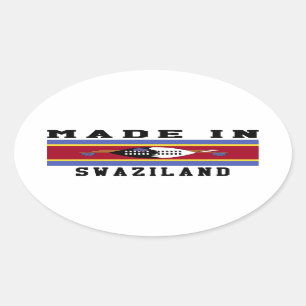 Sticker Ovale Swaziland Fabriqué Dans Des Designs