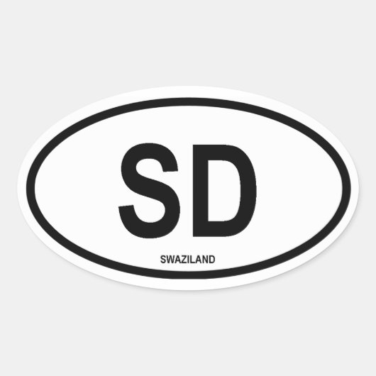 Sticker Ovale Swaziland "SD" (Devant)