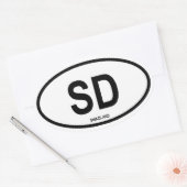 Sticker Ovale Swaziland "SD" (Enveloppe)