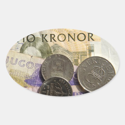 Sticker Ovale Swedish kroner (Devant)