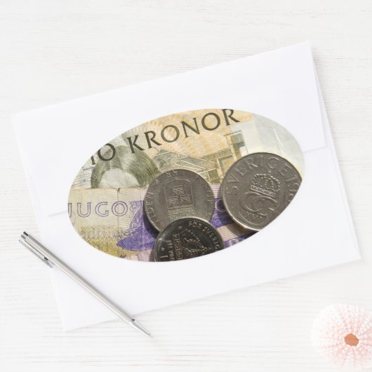Sticker Ovale Swedish kroner (Enveloppe)