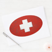 Sticker Ovale Swiss Flag (Enveloppe)