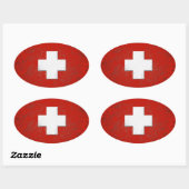 Sticker Ovale Swiss Flag (Feuille)