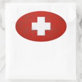 Sticker Ovale Swiss Flag (Sac)