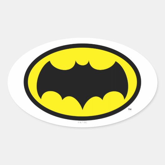 Sticker Ovale Symbole Batman (Devant)