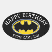 Sticker Ovale Symbole Batman | Logo classique | Joyeux anniversa (Devant)