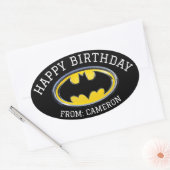 Sticker Ovale Symbole Batman | Logo classique | Joyeux anniversa (Enveloppe)