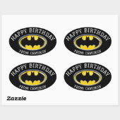 Sticker Ovale Symbole Batman | Logo classique | Joyeux anniversa (Feuille)