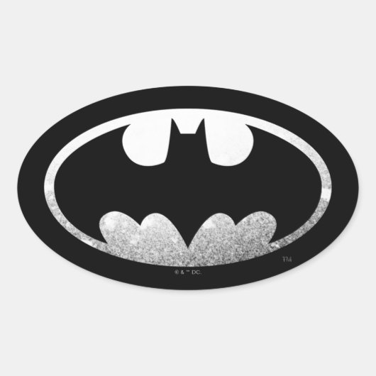 Sticker Ovale Symbole Batman | Logo Grainy (Devant)