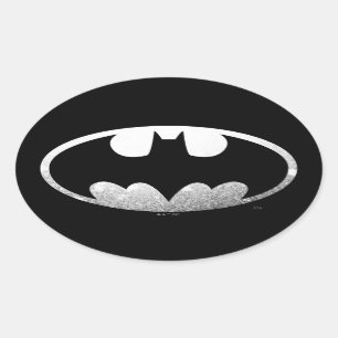 Sticker Ovale Symbole Batman   Logo Grainy