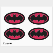 Sticker Ovale Symbole Batman | Logo noir rouge (Feuille)