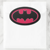 Sticker Ovale Symbole Batman | Logo noir rouge (Sac)