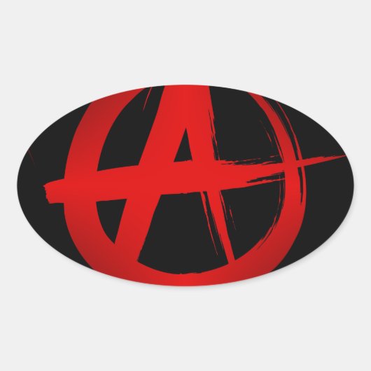 Sticker Ovale Symbole d'anarchie (Devant)
