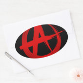 Sticker Ovale Symbole d'anarchie (Enveloppe)