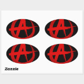 Sticker Ovale Symbole d'anarchie (Feuille)