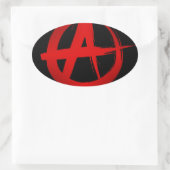 Sticker Ovale Symbole d'anarchie (Sac)