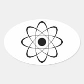 Sticker Ovale Symbole d'atome stylisé (Devant)