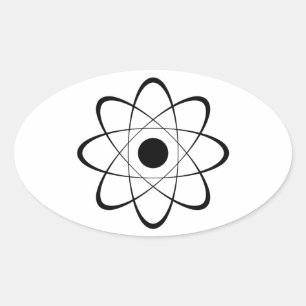 Sticker Ovale Symbole d'atome stylisé