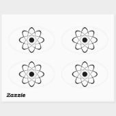 Sticker Ovale Symbole d'atome stylisé (Feuille)