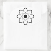 Sticker Ovale Symbole d'atome stylisé (Sac)