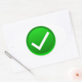 Sticker Ovale Symbole de la marque verte (Enveloppe)