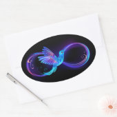 Sticker Ovale Symbole de Neon Infinity par Glowing Hummingbird (Enveloppe)