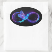 Sticker Ovale Symbole de Neon Infinity par Glowing Hummingbird (Sac)
