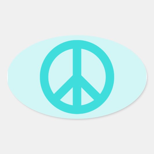 Sticker Ovale Symbole de paix Soft Aqua (Devant)