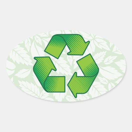Sticker Ovale Symbole de recyclage (Devant)