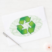 Sticker Ovale Symbole de recyclage (Enveloppe)