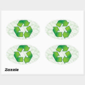Sticker Ovale Symbole de recyclage (Feuille)