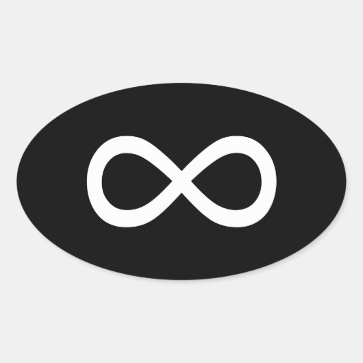 Sticker Ovale Symbole d'infini blanc (Devant)