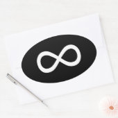 Sticker Ovale Symbole d'infini blanc (Enveloppe)