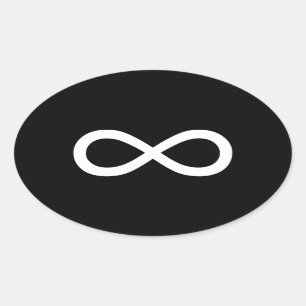 Sticker Ovale Symbole d'infini blanc